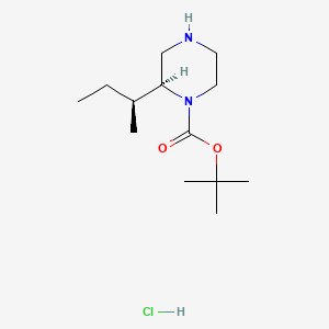 molecular formula C13H27ClN2O2 B571789 (S)-tert-Butyl 2-((S)-sec-butyl)piperazine-1-carboxylate hydrochloride CAS No. 1217442-47-1