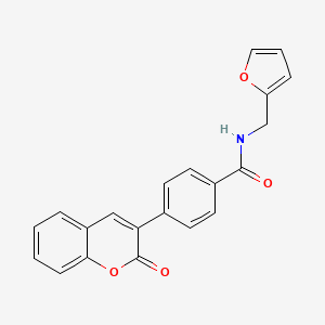 molecular formula C21H15NO4 B5717923 N-(furan-2-ylmethyl)-4-(2-oxo-2H-chromen-3-yl)benzamide 
