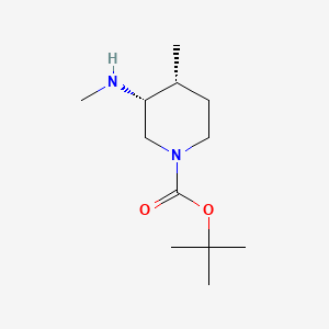 molecular formula C12H24N2O2 B571793 tert-butyl (3R,4R)-4-methyl-3-(methylamino)piperidine-1-carboxylate CAS No. 1312762-44-9