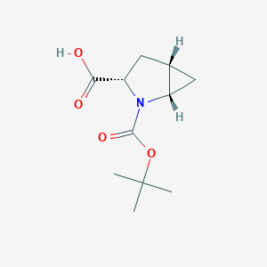 molecular formula C11H17NO4 B057180 (3S)-2-(tert-Butoxycarbonyl)-2-azabicyclo[3.1.0]hexane-3-carboxylic acid CAS No. 197142-36-2