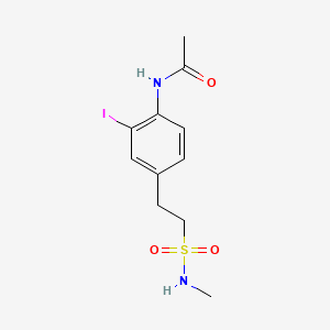molecular formula C11H15IN2O3S B571814 N-[2-iodo-4-[2-(methylsulfamoyl)ethyl]phenyl]acetamide CAS No. 1268265-90-2