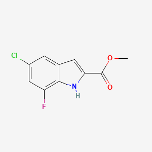 molecular formula C10H7ClFNO2 B571815 Methyl 5-chloro-7-fluoro-1H-indole-2-carboxylate CAS No. 1255098-87-3