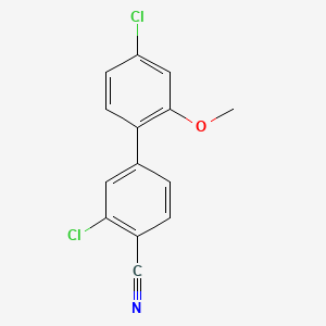 molecular formula C14H9Cl2NO B571816 2-Chloro-4-(4-chloro-2-methoxyphenyl)benzonitrile CAS No. 1355248-21-3