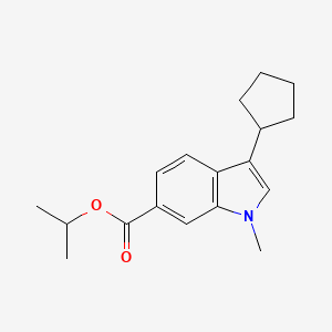molecular formula C18H23NO2 B571817 Isopropyl 3-cyclopentyl-1-methyl-1H-indole-6-carboxylate CAS No. 1253789-90-0