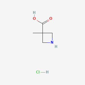 molecular formula C5H10ClNO2 B571818 3-Methylazetidine-3-carboxylic acid hydrochloride CAS No. 1365411-50-2
