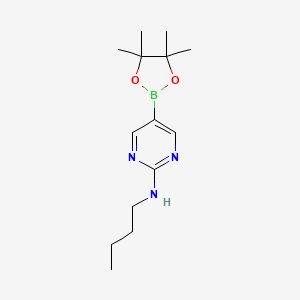 molecular formula C14H24BN3O2 B571819 N-Butyl-5-(4,4,5,5-tetramethyl-1,3,2-dioxaborolan-2-yl)pyrimidin-2-amine CAS No. 1218791-48-0