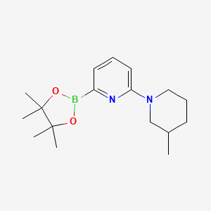 molecular formula C17H27BN2O2 B571821 2-(3-Methylpiperidin-1-yl)-6-(4,4,5,5-tetramethyl-1,3,2-dioxaborolan-2-yl)pyridine CAS No. 1310404-13-7