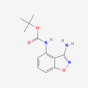 molecular formula C12H15N3O3 B571826 tert-Butyl (3-aminobenzo[d]isoxazol-4-yl)carbamate CAS No. 1313712-34-3