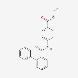 molecular formula C22H19NO3 B5718406 Ethyl 4-[(biphenyl-2-ylcarbonyl)amino]benzoate 