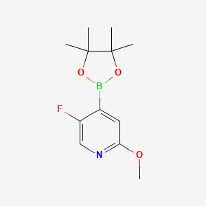 molecular formula C12H17BFNO3 B571843 5-Fluoro-2-methoxy-4-(4,4,5,5-tetramethyl-1,3,2-dioxaborolan-2-yl)pyridine CAS No. 1315351-46-2