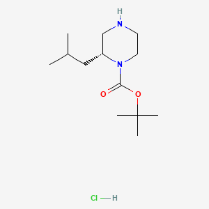 molecular formula C13H27ClN2O2 B571844 (R)-1-Boc-2-isobutylpiperazine hydrochloride CAS No. 1217482-29-5