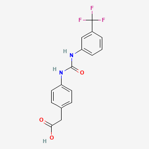 molecular formula C16H13F3N2O3 B5718488 [4-({[3-(Trifluoromethyl)phenyl]carbamoyl}amino)phenyl]acetic acid 