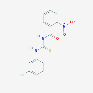 molecular formula C15H12ClN3O3S B5718518 N-[(3-chloro-4-methylphenyl)carbamothioyl]-2-nitrobenzamide 