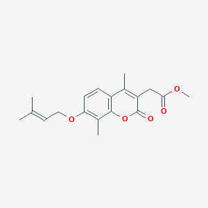 molecular formula C19H22O5 B5718548 methyl 2-{4,8-dimethyl-7-[(3-methyl-2-butenyl)oxy]-2-oxo-2H-chromen-3-yl}acetate 