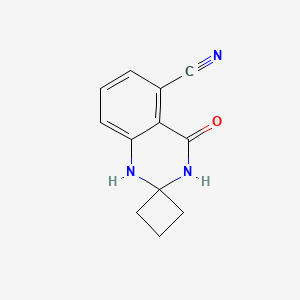 molecular formula C12H11N3O B571855 4'-Oxo-3',4'-dihydro-1'H-spiro[cyclobutane-1,2'-quinazoline]-5'-carbonitrile CAS No. 1272756-09-8