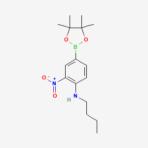 molecular formula C16H25BN2O4 B571856 N-Butyl-2-nitro-4-(4,4,5,5-tetramethyl-1,3,2-dioxaborolan-2-yl)aniline CAS No. 1218791-22-0