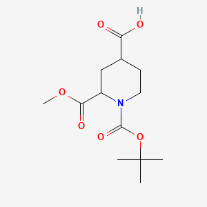 molecular formula C13H21NO6 B571863 1-(Tert-butoxycarbonyl)-2-(methoxycarbonyl)piperidine-4-carboxylic acid CAS No. 1255666-29-5