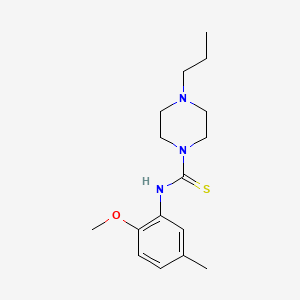 molecular formula C16H25N3OS B5718711 N-(2-methoxy-5-methylphenyl)-4-propylpiperazine-1-carbothioamide 