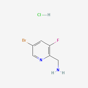 molecular formula C6H7BrClFN2 B571880 (5-Bromo-3-fluoropyridin-2-YL)methanamine hydrochloride CAS No. 1257535-19-5