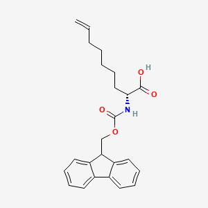molecular formula C24H27NO4 B571886 (R)-2-((((9H-Fluoren-9-yl)methoxy)carbonyl)amino)non-8-enoic acid CAS No. 1262886-63-4