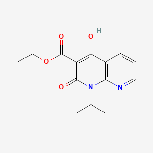 molecular formula C14H16N2O4 B571891 Ethyl 4-hydroxy-1-isopropyl-2-oxo-1,2-dihydro-1,8-naphthyridine-3-carboxylate CAS No. 1253790-69-0