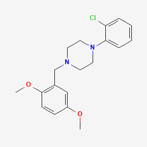 molecular formula C19H23ClN2O2 B5719053 1-(2-chlorophenyl)-4-[(2,5-dimethoxyphenyl)methyl]piperazine 