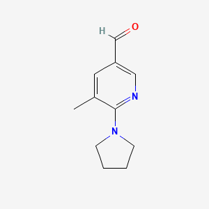 molecular formula C11H14N2O B571907 5-Methyl-6-(pyrrolidin-1-yl)nicotinaldehyde CAS No. 1355206-00-6