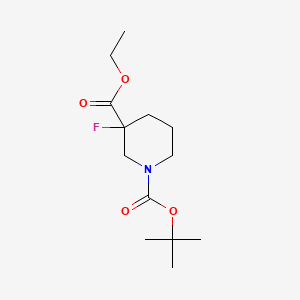 molecular formula C13H22FNO4 B571918 Ethyl 1-boc-3-fluoropiperidine-3-carboxylate CAS No. 1228631-45-5