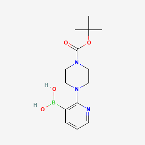 molecular formula C14H22BN3O4 B571930 (2-(4-(tert-Butoxycarbonyl)piperazin-1-yl)pyridin-3-yl)boronic acid CAS No. 1218790-78-3