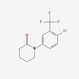 molecular formula C12H11BrF3NO B571932 1-(4-Bromo-3-(trifluoromethyl)phenyl)piperidin-2-one CAS No. 1257664-90-6