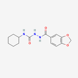 B5719498 2-(1,3-benzodioxol-5-ylcarbonyl)-N-cyclohexylhydrazinecarboxamide CAS No. 5694-35-9