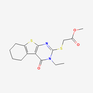 molecular formula C15H18N2O3S2 B5719510 Methyl [(3-ethyl-4-oxo-3,4,5,6,7,8-hexahydro[1]benzothieno[2,3-d]pyrimidin-2-yl)sulfanyl]acetate CAS No. 331964-48-8