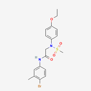 molecular formula C18H21BrN2O4S B5719539 N-(4-bromo-3-methylphenyl)-2-(4-ethoxy-N-methylsulfonylanilino)acetamide 