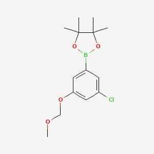 molecular formula C14H20BClO4 B571956 2-(3-Chloro-5-(methoxymethoxy)phenyl)-4,4,5,5-tetramethyl-1,3,2-dioxaborolane CAS No. 1256360-44-7