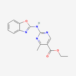 molecular formula C15H14N4O3 B5719616 Ethyl 2-(1,3-benzoxazol-2-ylamino)-4-methylpyrimidine-5-carboxylate 