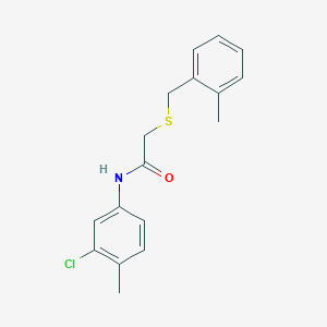 molecular formula C17H18ClNOS B5719634 N-(3-chloro-4-methylphenyl)-2-[(2-methylphenyl)methylsulfanyl]acetamide 