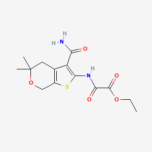 molecular formula C14H18N2O5S B5719783 ETHYL ({3-CARBAMOYL-5,5-DIMETHYL-4H,5H,7H-THIENO[2,3-C]PYRAN-2-YL}CARBAMOYL)FORMATE 