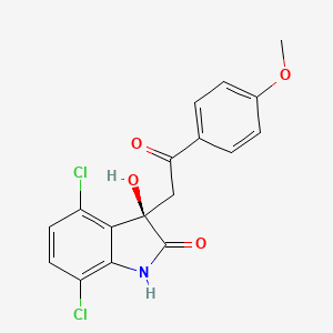 (3R)-4,7-dichloro-3-hydroxy-3-[2-(4-methoxyphenyl)-2-oxoethyl]-1H-indol-2-one