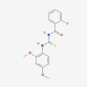 molecular formula C16H15FN2O3S B5719954 N-[(2,4-dimethoxyphenyl)carbamothioyl]-2-fluorobenzamide 