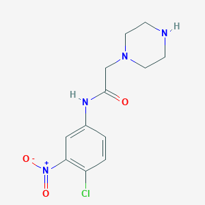 molecular formula C12H15ClN4O3 B5719961 N-(4-chloro-3-nitrophenyl)-2-piperazin-1-ylacetamide 