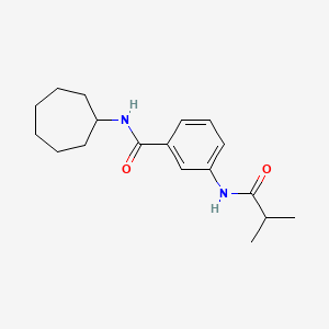 molecular formula C18H26N2O2 B5719970 N-cycloheptyl-3-[(2-methylpropanoyl)amino]benzamide 