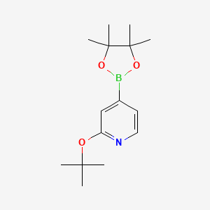 molecular formula C15H24BNO3 B572012 2-(tert-Butoxy)-4-(4,4,5,5-tetramethyl-1,3,2-dioxaborolan-2-yl)pyridine CAS No. 1256358-89-0