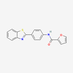 molecular formula C18H12N2O2S B5720123 N-[4-(1,3-benzothiazol-2-yl)phenyl]furan-2-carboxamide 