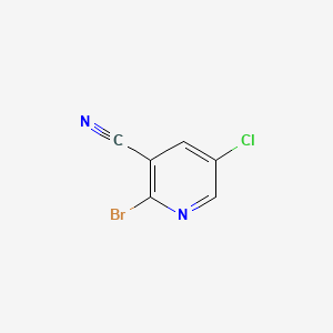 molecular formula C6H2BrClN2 B572026 2-Bromo-5-chloropyridine-3-carbonitrile CAS No. 1256823-81-0