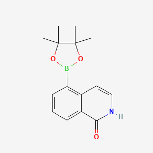 molecular formula C15H18BNO3 B572032 5-(4,4,5,5-Tetramethyl-1,3,2-dioxaborolan-2-yl)isoquinolin-1(2H)-one CAS No. 1207448-46-1