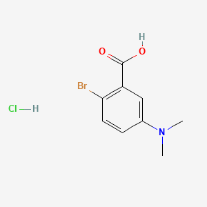 molecular formula C9H11BrClNO2 B572037 2-Bromo-5-(dimethylamino)benzoic acid hydrochloride CAS No. 1280786-55-1