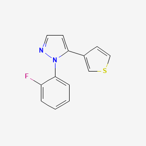 molecular formula C13H9FN2S B572038 1-(2-fluorophenyl)-5-(thiophen-3-yl)-1H-pyrazole CAS No. 1269292-30-9