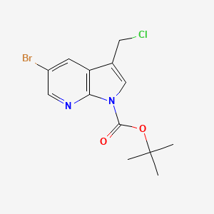 molecular formula C13H14BrClN2O2 B572040 Tert-butyl 5-bromo-3-(chloromethyl)pyrrolo[2,3-b]pyridine-1-carboxylate CAS No. 1234616-42-2