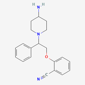 molecular formula C20H23N3O B572042 2-(2-(4-Aminopiperidin-1-yl)-2-phenylethoxy)benzonitrile CAS No. 1227269-43-3