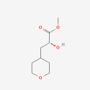 molecular formula C9H16O4 B572045 Methyl (2R)-2-hydroxy-3-(oxan-4-yl)propanoate CAS No. 1207447-41-3
